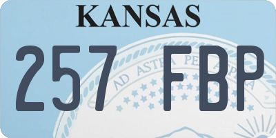 KS license plate 257FBP