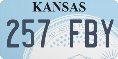 KS license plate 257FBY