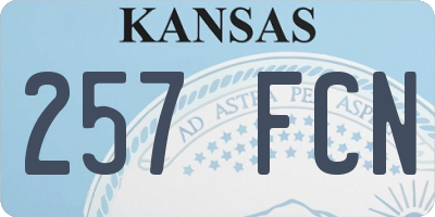 KS license plate 257FCN