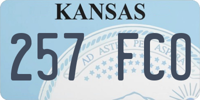 KS license plate 257FCO