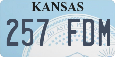 KS license plate 257FDM