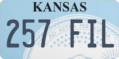 KS license plate 257FIL