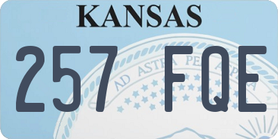 KS license plate 257FQE