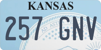 KS license plate 257GNV