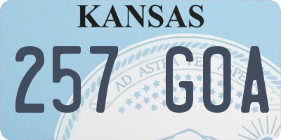 KS license plate 257GOA