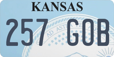 KS license plate 257GOB