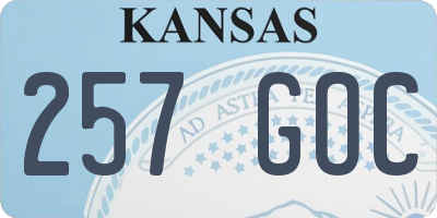 KS license plate 257GOC