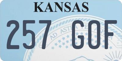 KS license plate 257GOF