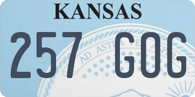 KS license plate 257GOG