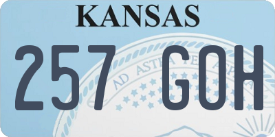KS license plate 257GOH