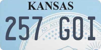 KS license plate 257GOI