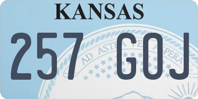KS license plate 257GOJ