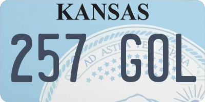 KS license plate 257GOL