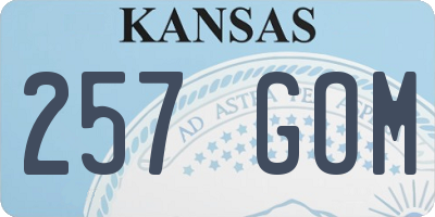 KS license plate 257GOM
