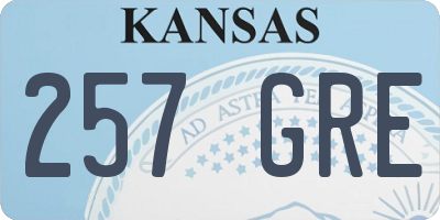KS license plate 257GRE