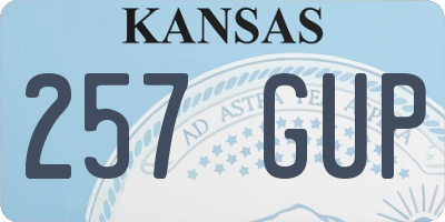 KS license plate 257GUP