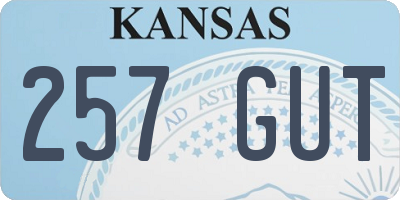 KS license plate 257GUT