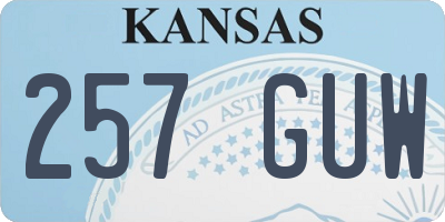 KS license plate 257GUW