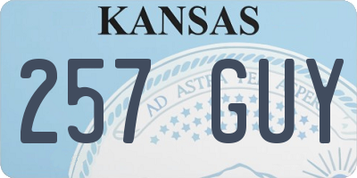 KS license plate 257GUY