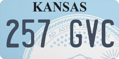KS license plate 257GVC