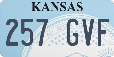 KS license plate 257GVF
