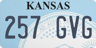 KS license plate 257GVG