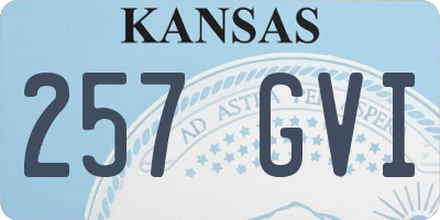KS license plate 257GVI
