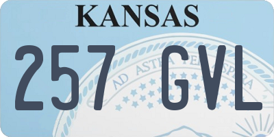 KS license plate 257GVL