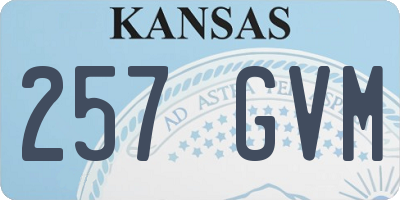 KS license plate 257GVM