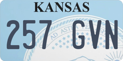 KS license plate 257GVN