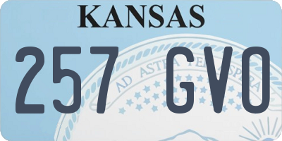 KS license plate 257GVO