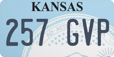 KS license plate 257GVP