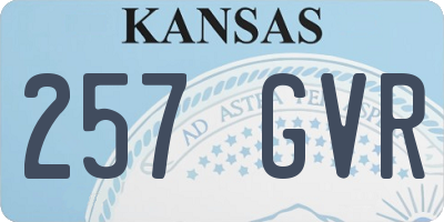 KS license plate 257GVR