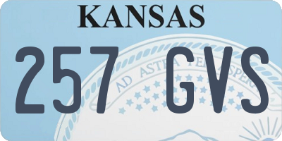 KS license plate 257GVS