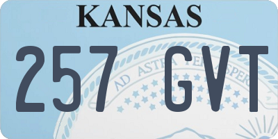 KS license plate 257GVT
