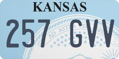 KS license plate 257GVV