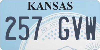KS license plate 257GVW