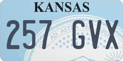 KS license plate 257GVX