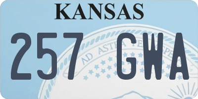 KS license plate 257GWA