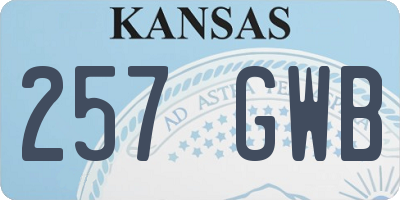 KS license plate 257GWB