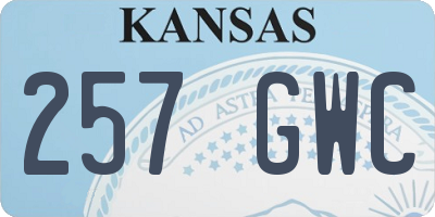 KS license plate 257GWC
