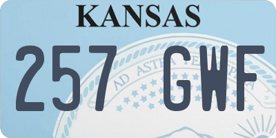 KS license plate 257GWF