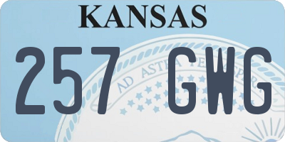 KS license plate 257GWG