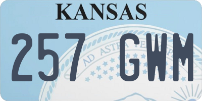 KS license plate 257GWM