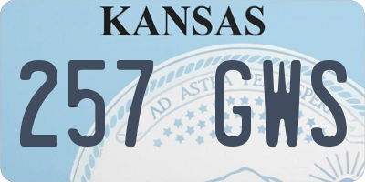 KS license plate 257GWS