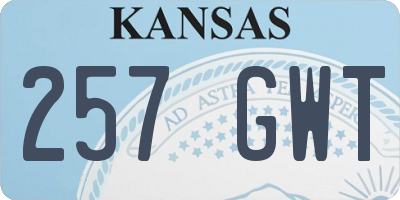 KS license plate 257GWT