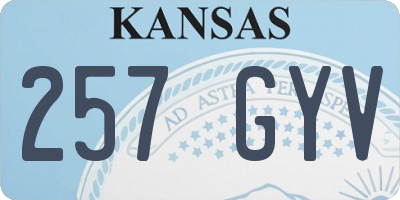KS license plate 257GYV