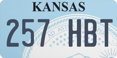 KS license plate 257HBT