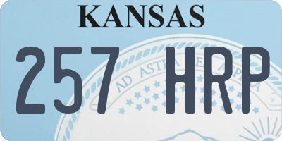 KS license plate 257HRP