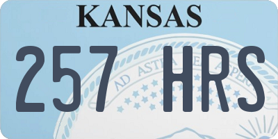 KS license plate 257HRS